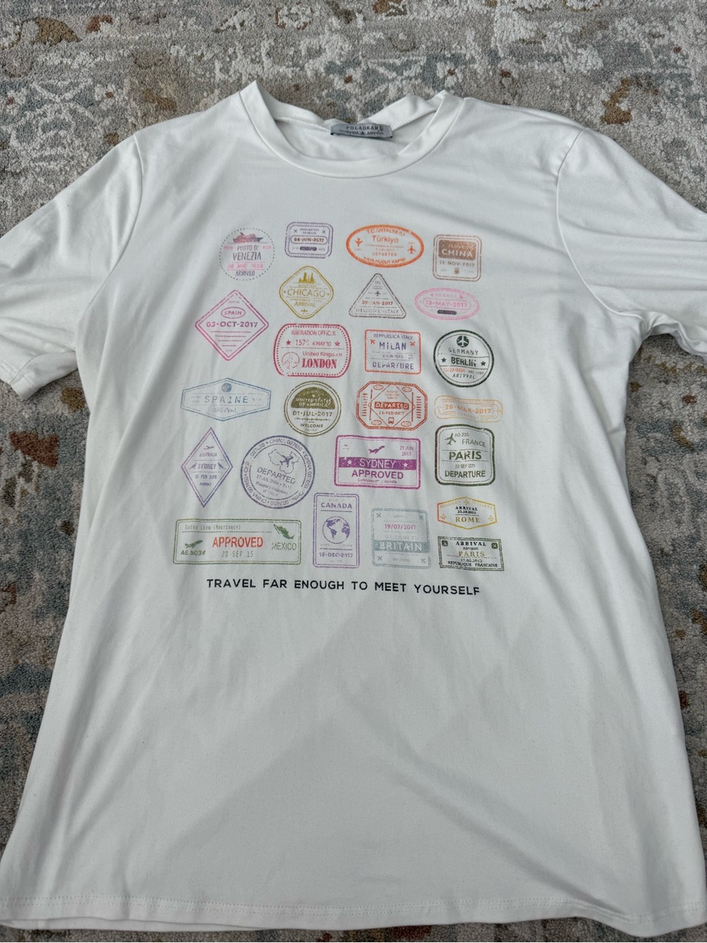 Polagram White Crewneck Tee with Subtle Label